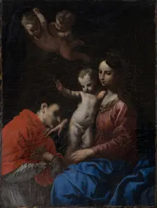 Madonna and Child, worshipped by St Carlo Borromeo, c1630-1650. Creator: Simone Cantarini