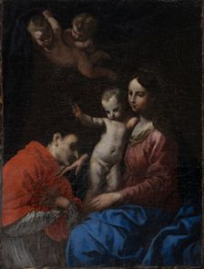 Madonna and Child, worshipped by St Carlo Borromeo, c1630-1650. Creator: Simone Cantarini