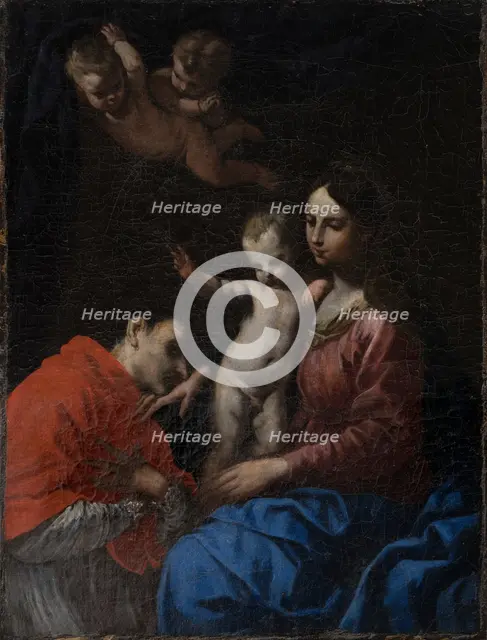 Madonna and Child, worshipped by St Carlo Borromeo, c1630-1650. Creator: Simone Cantarini.