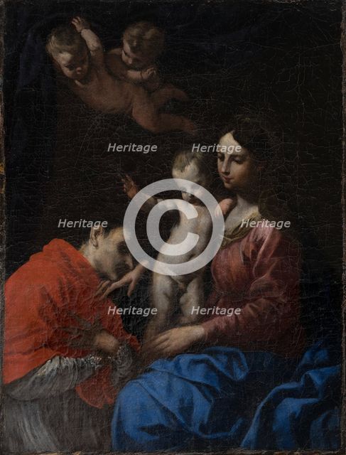 Madonna and Child, worshipped by St Carlo Borromeo, c1630-1650. Creator: Simone Cantarini.