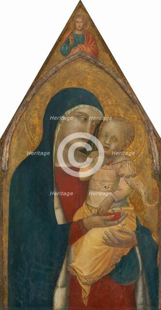 Madonna and Child, with the Blessing Christ [middle panel], probably 1340. Creator: Pietro Lorenzetti.
