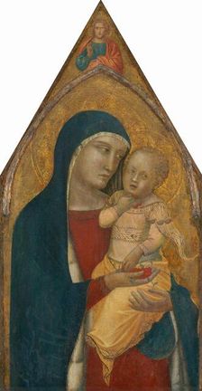 Madonna and Child, with the Blessing Christ [middle panel], probably 1340. Creator: Pietro Lorenzetti