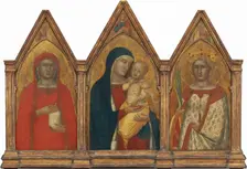 Madonna and Child with the Blessing Christ, and Saints Mary Magdalene and ..., probably 1340. Creator: Pietro Lorenzetti
