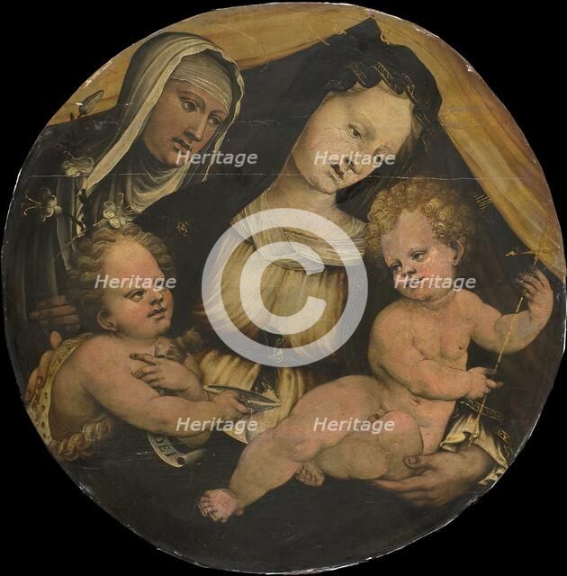 Madonna and Child with the Infant John the Baptist and St Clara, c.1520. Creator: Anon.
