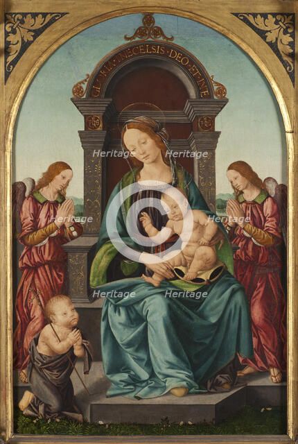 Madonna and Child with the Infant St John and Angels. Creator: Lorenzo di Credi.