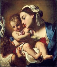 Madonna and Child with the Infant Saint John, 1664. Creator: Sirani, Elisabetta (1638-1665)