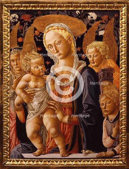 Madonna and Child with the Infant Saint John and Angels (Tabernacle), 1459. Creator: Pseudo Pier Francesco Fiorentino.