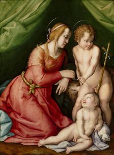 Madonna and Child with the Infant Saint John, First half of the 16th century. Creator: Foschi, Pier Francesco di Jacopo (1502-1567)