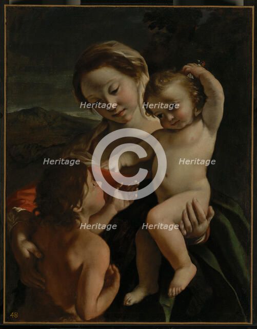 Madonna and Child with the Infant Saint John the Baptist, about 1630-1632. Creator: Giovanni Lanfranco.