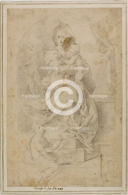 Madonna and Child with the Infant Saint John the Baptist, n.d. Creators: Tommaso Manzuoli, Unknown.