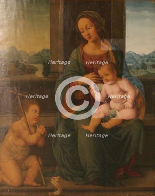 Madonna and Child with the Little St. John Baptist, 15th or 16th century. IMAGE? Creator: Lorenzo di Credi.