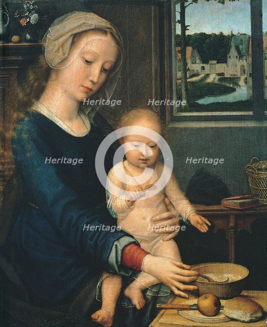 Madonna and Child with the Milk Soup, 1510-1515. Artist: David, Gerard (ca. 1460-1523)
