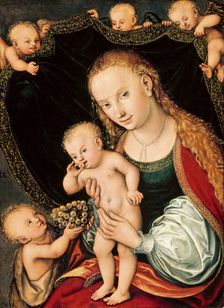 Madonna and Child with the Young John the Baptist, after 1537. Creator: Cranach, Lucas, the Elder (1472-1553)