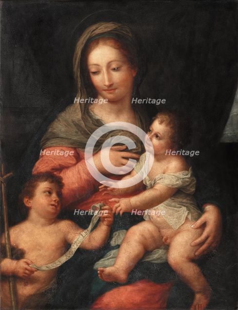 Madonna and Child with the Young Saint John the Baptist, probably late 18th century. Creator: Manner of Carlo Maratta (1625-1713).