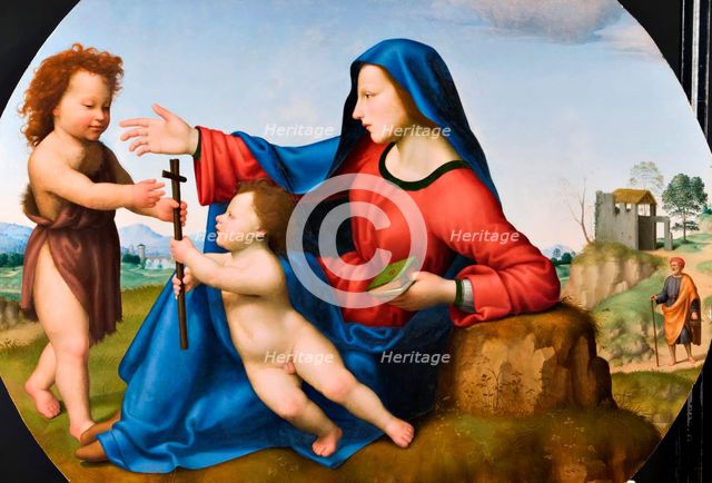 Madonna and Child with the Young St John the Baptist, n.d., c1500-1550. Creator: Giuliano Bugiardini.