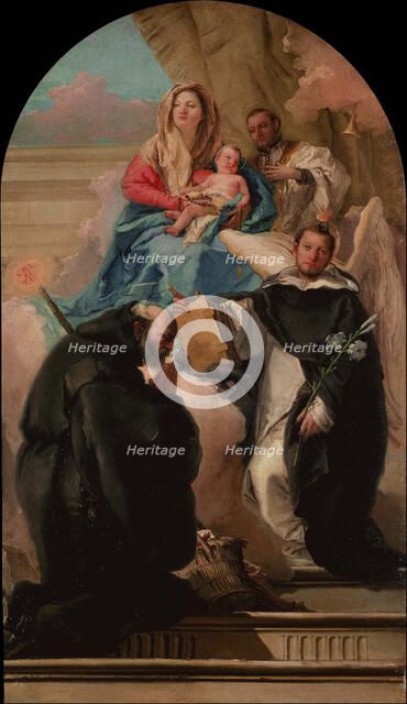 Madonna and Child with Three Saints, ca 1760. Artist: Tiepolo, Giandomenico (1727-1804)