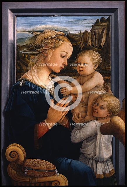 Madonna and Child with two Angels, 1460s. Artist: Lippi, Fra Filippo (1406-1469)