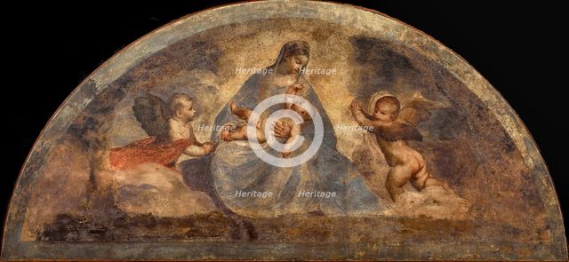 Madonna and Child with two angels, c. 1519. Creator: Titian (1488-1576).