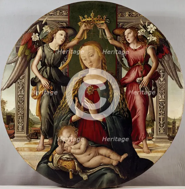 Madonna and Child with Two Angels, c1500. Creator: Agnolo di Domenico di Donnino.