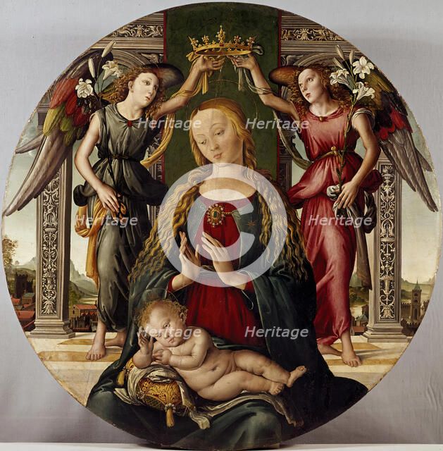 Madonna and Child with Two Angels, c1500. Creator: Agnolo di Domenico di Donnino.