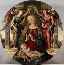 Madonna and Child with Two Angels, c1500. Creator: Agnolo di Domenico di Donnino