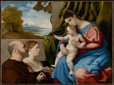 Madonna and Child with Two Donors, about 1525-1530. Creator: Lorenzo Lotto