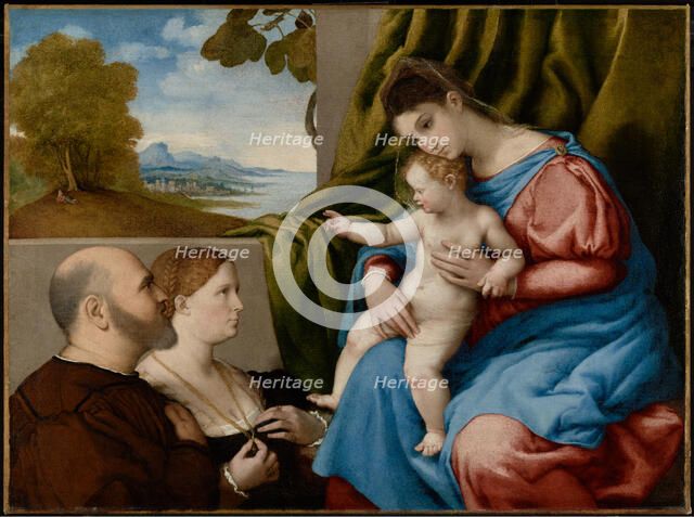 Madonna and Child with Two Donors, about 1525-1530. Creator: Lorenzo Lotto.