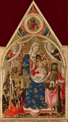 Madonna and Child, with a Bishop, St John the Baptist and Angels, early 15th century. Creator: Antonio da Firenze (15th century)