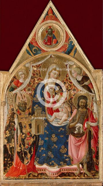 Madonna and Child, with a Bishop, St John the Baptist and Angels, early 15th century.  Creator: Antonio da Firenze (15th century).