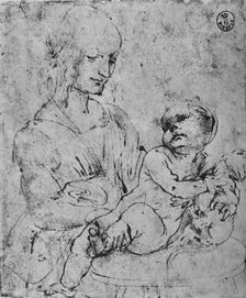 Madonna and Child with a Cat 1478-1480 (1945). Artist: Leonardo da Vinci