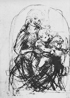 Madonna and Child with a Cat 1478-1481 (1945). Artist: Leonardo da Vinci