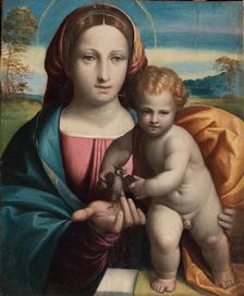 Madonna and child with a little bird, c1517. Creator: Garofalo; Benvenuto Tisi da (1481-1559)
