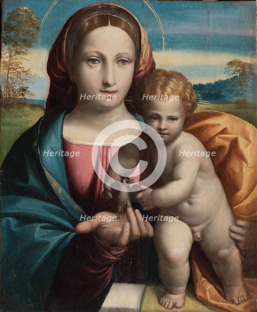 Madonna and child with a little bird, c1517. Creator: Garofalo; Benvenuto Tisi da (1481-1559).