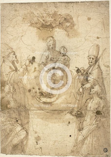 Madonna and Child with Adoring Saints, n.d. Creators: Guglielmo Caccia, Giuseppe Antonio Caccioli, Francesco Vanni.