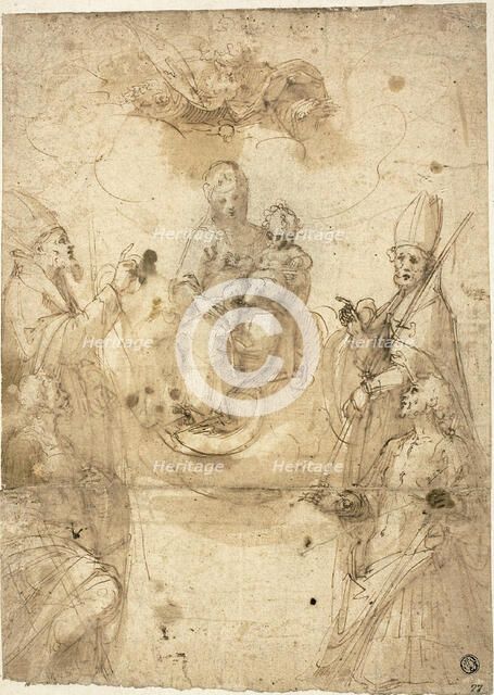 Madonna and Child with Adoring Saints, n.d. Creators: Guglielmo Caccia, Giuseppe Antonio Caccioli, Francesco Vanni.