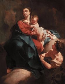 Madonna and Child with an Adoring Figure, between 1715 and 1718. Creator: Giovanni Battista Piazzetta
