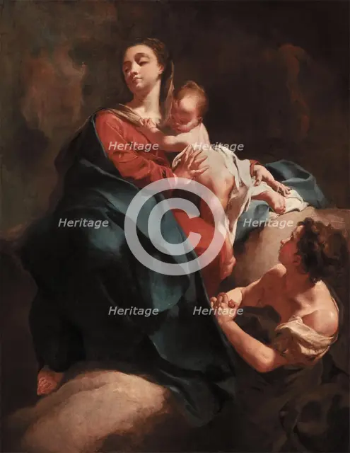 Madonna and Child with an Adoring Figure, between 1715 and 1718. Creator: Giovanni Battista Piazzetta.