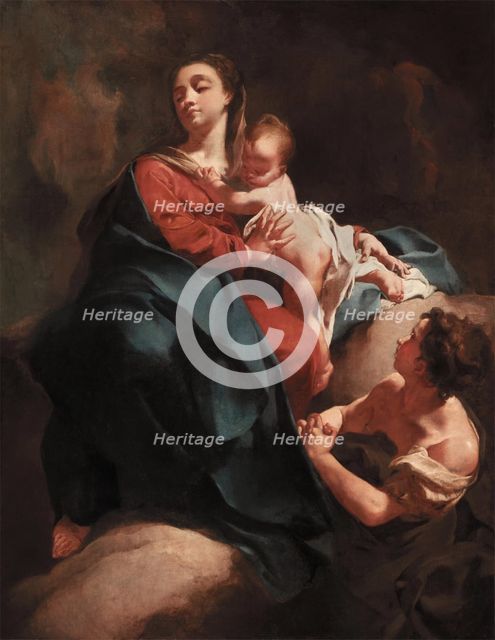 Madonna and Child with an Adoring Figure, between 1715 and 1718. Creator: Giovanni Battista Piazzetta.
