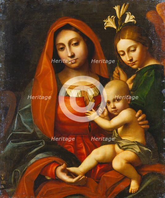 Madonna and Child with an Angel, 1519. Creator: Cavazzola.