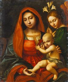 Madonna and Child with an Angel, 1519. Creator: Cavazzola