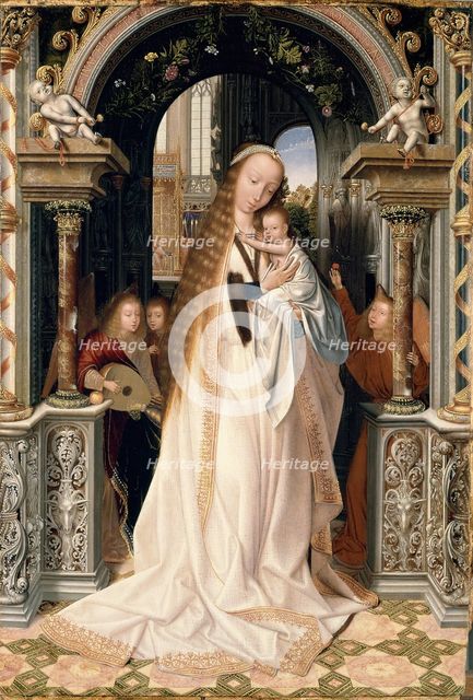 Madonna and Child with Angels, c1509. Creator: Massys, Quentin  .