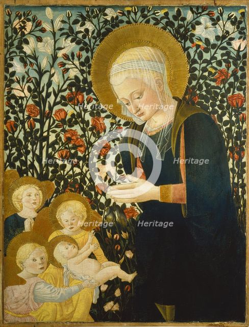 Madonna and Child with Angels in the Rose Arbor, c1475-1500. Creator: Pseudo Pier Francesco Fiorentino.