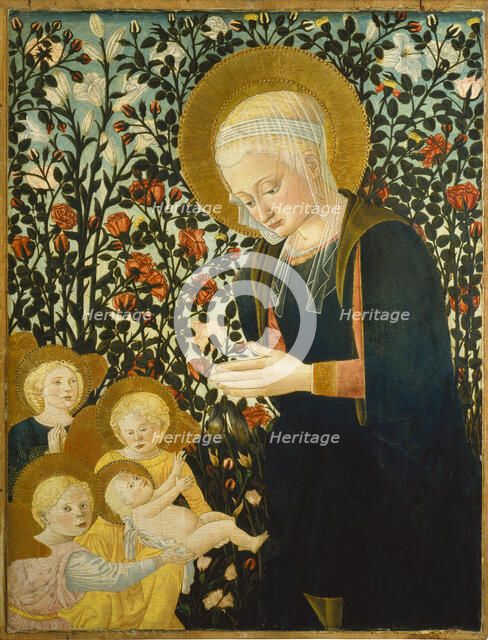 Madonna and Child with Angels in the Rose Arbor, c1475-1500. Creator: Pseudo Pier Francesco Fiorentino.