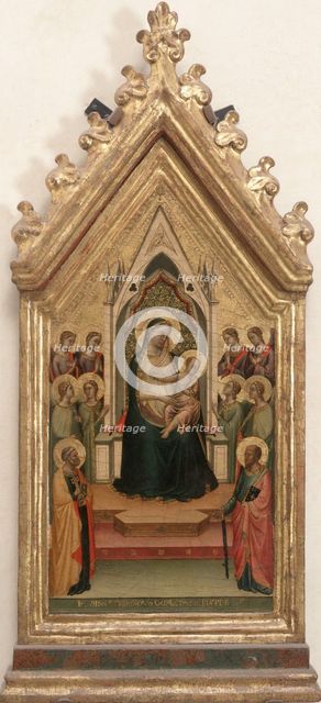 Madonna and Child with eight Angels and Saints Peter and Paul.