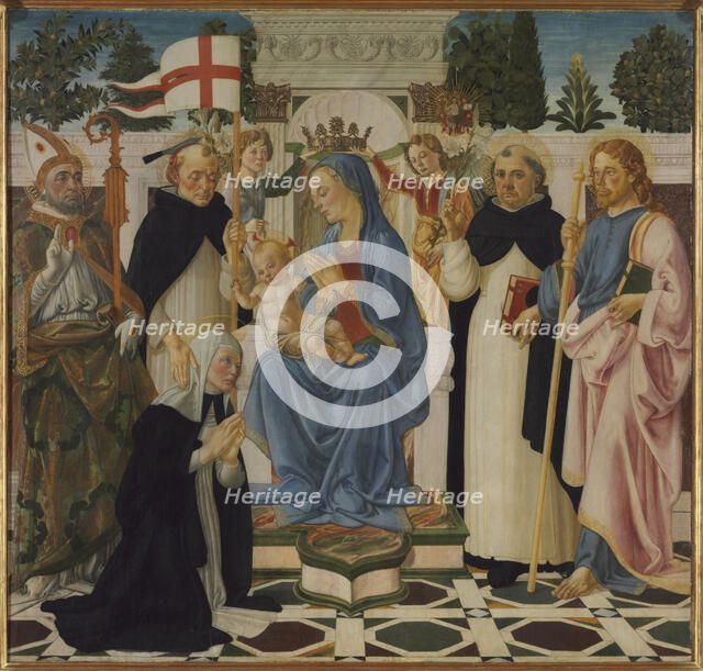 Madonna and Child with Five Saints and Two Angels, c1470-1475. Creator: Verrocchio, Andrea del (1437-1488).