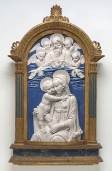Madonna and Child with God the Father and Cherubim, 1480/1490. Creator: Studio of Andrea della Robbia