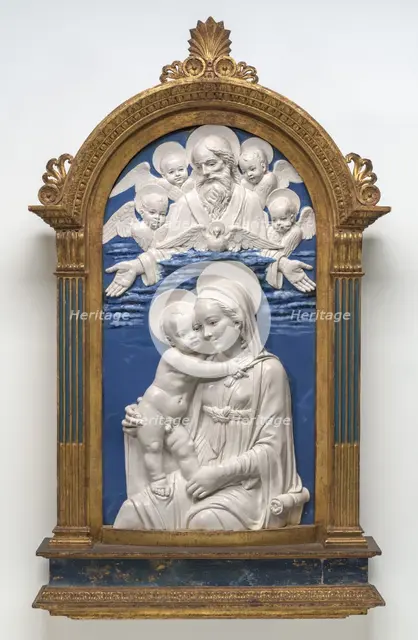 Madonna and Child with God the Father and Cherubim, 1480/1490. Creator: Studio of Andrea della Robbia.