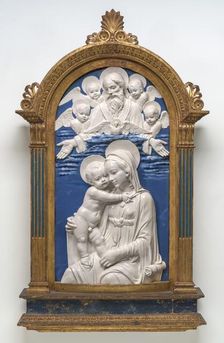 Madonna and Child with God the Father and Cherubim, 1480/1490. Creator: Studio of Andrea della Robbia