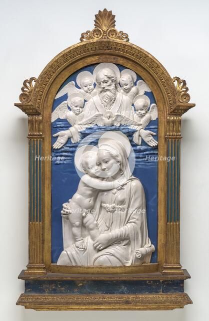 Madonna and Child with God the Father and Cherubim, 1480/1490. Creator: Studio of Andrea della Robbia.