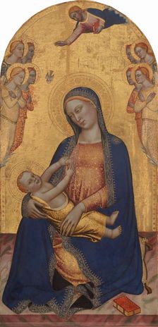 Madonna and Child with God the Father Blessing and Angels, c. 1370/1375. Creator: Jacopo di Cione